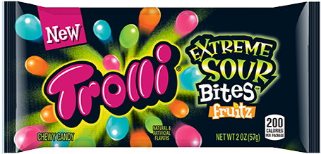 Trolli Extreme Sour Bites Fruitz Chewy Candy For Fresh - Trolli Extreme Sour Bites 31g (500x500), Png Download