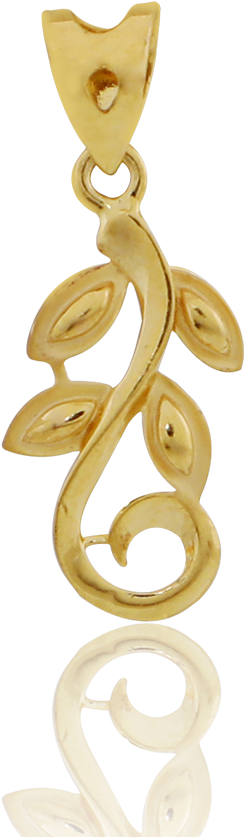 Golden Leaf Charm Pendant - Pendant (1000x1000), Png Download