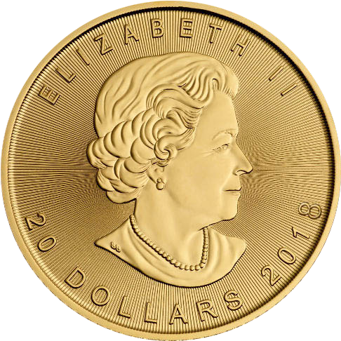 2018 Canadian Maple Leaf Gold Coins - Maple Leaf Gold 1 Oz 2018 (500x500), Png Download