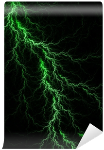Digital Fractal Of Fantasy Green Lightning Storm, Hot - Cool Red Lightning Background (400x400), Png Download