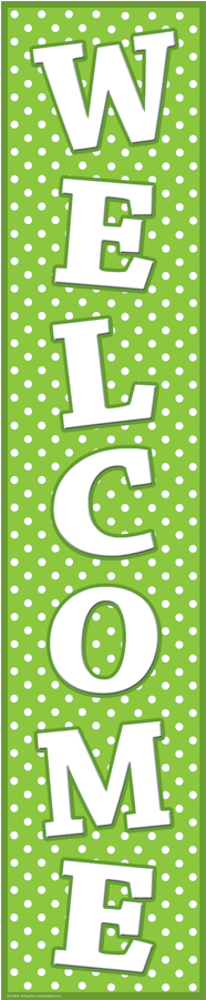 Tcr4854 Polka Dots Welcome Banner Image - Vertical Banner Welcome Green (900x900), Png Download