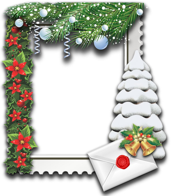 Frame Snow Tree Png - Christmas Day (593x679), Png Download