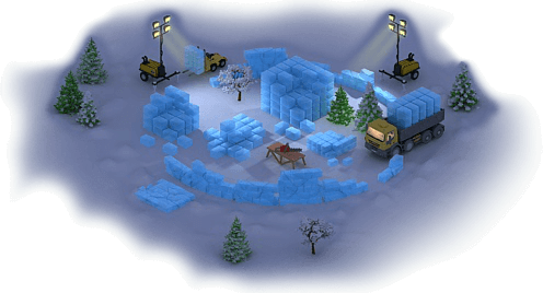 Snow Colosseum Construction - Christmas Tree (496x268), Png Download