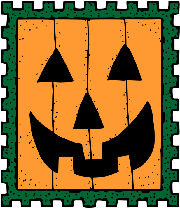 Postage Stamps Mail Rubber Stamp Envelope Computer - Halloween Postage Stamp Clipart (750x750), Png Download