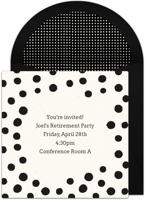 Black & White Dots Online Invitation - Party (650x650), Png Download