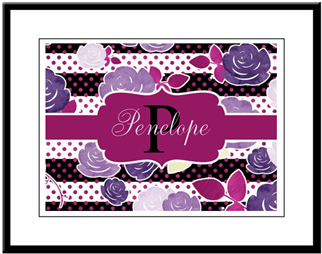 Horizontal Stripe Monogram Large Framed Print - Horizontal Stripe Monogram Shower Curtain (350x350), Png Download