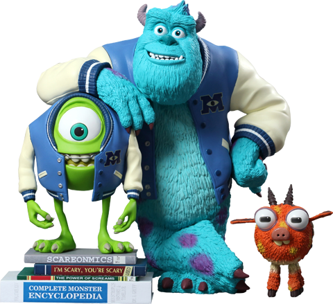 Disney Vinyl Collectible Mike, Sulley & Archie - Hot Toys Mike And Sulley With Archie Vinyl Figure Set (480x439), Png Download