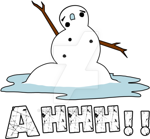 Melting Snowman By Sambeawesome On Deviantart Png Library - Melting Snowman (600x600), Png Download