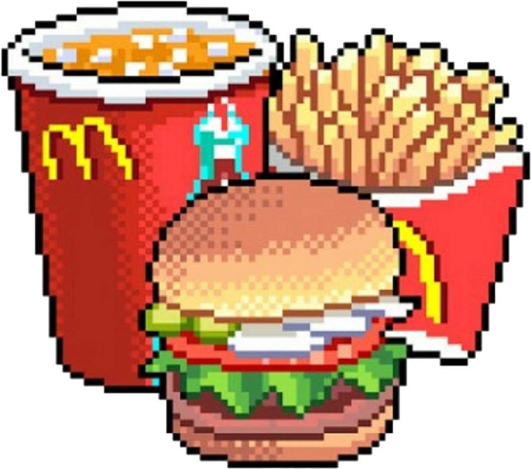 Mc Donald Comida Png Pixel Freetoedit - Food Pixel Png (1077x1024), Png Download
