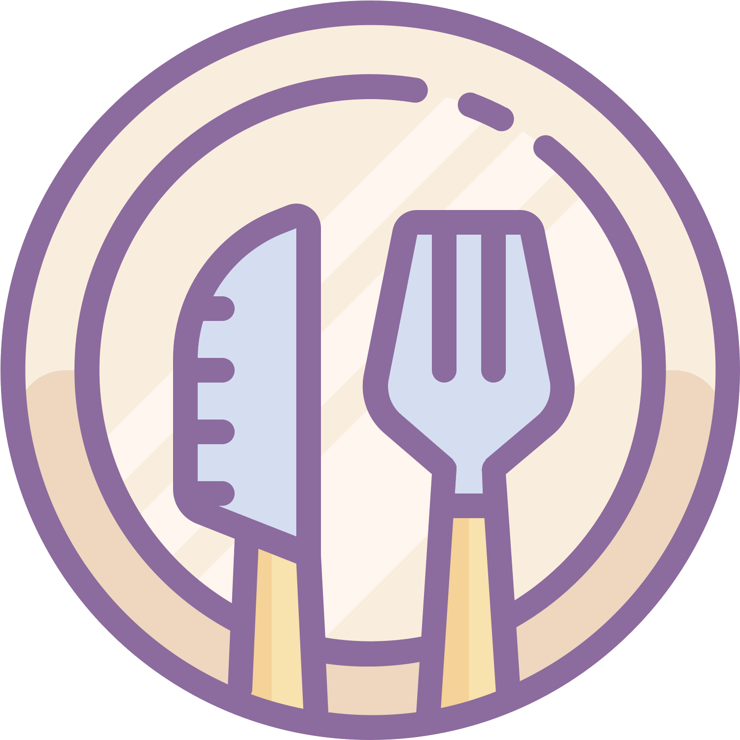 There Is A Single Dish With Only One Fork And One Knife - Meal Icon (1600x1600), Png Download