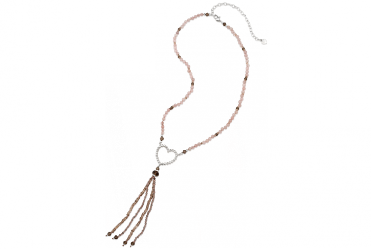 Beaded Heart Tassel Necklace - Chain (725x487), Png Download