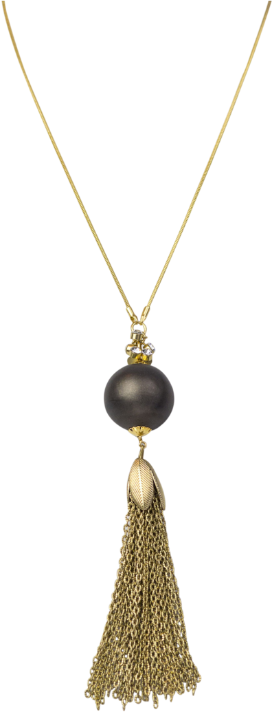 30" Smoke Pearl Tassel Necklace - Locket (1060x1060), Png Download