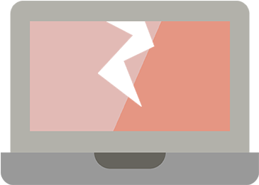 Broken-screen - Computer Monitor (400x300), Png Download