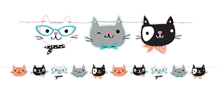 Purr-fect Cat Party Banner - Purr Fect Party Shaped Ribbon Banner (441x600), Png Download