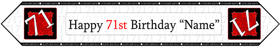 71st Birthday Red Table Banner Party Supplies - Happy 41st Birthday Banner (576x576), Png Download