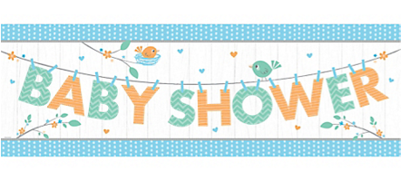 Hello Baby Boy Shower Party Banner - Baby Shower (441x600), Png Download