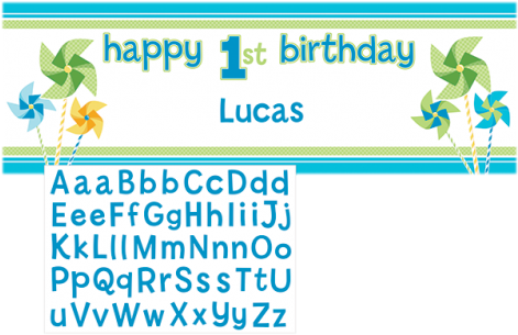 Partylicious Turning One Boy Party Banner - Turning One Girls Giant Banner (470x470), Png Download