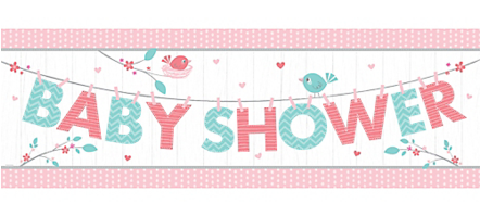 Hello Baby Girl Shower Party Banner - Baby Shower (441x600), Png Download