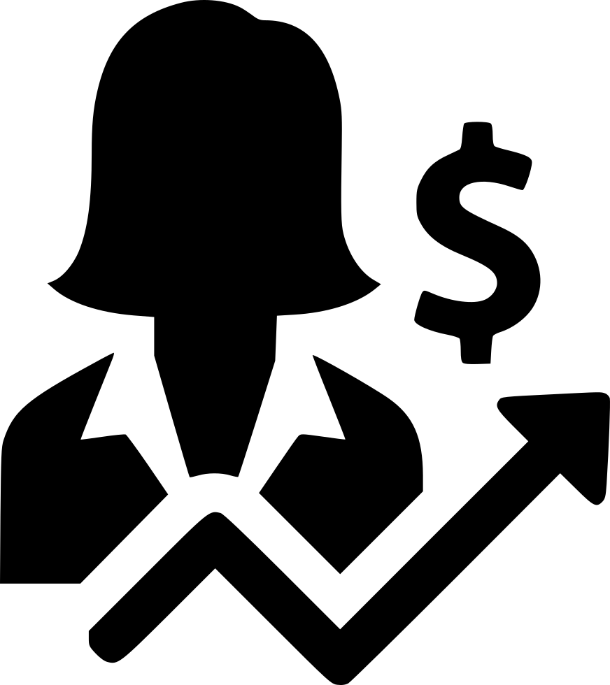 Business Woman Person Income Profit Increase Growth - Icon Business Woman Png (872x980), Png Download