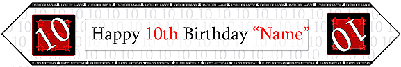 Click For Larger Picture Of 10th Birthday Red Table - 53rd Birthday Banner (576x576), Png Download