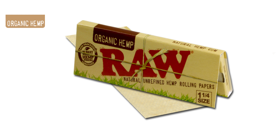 Raw Organic Hemp Rolling Papers - Raw Paper Roll Up (1000x477), Png Download