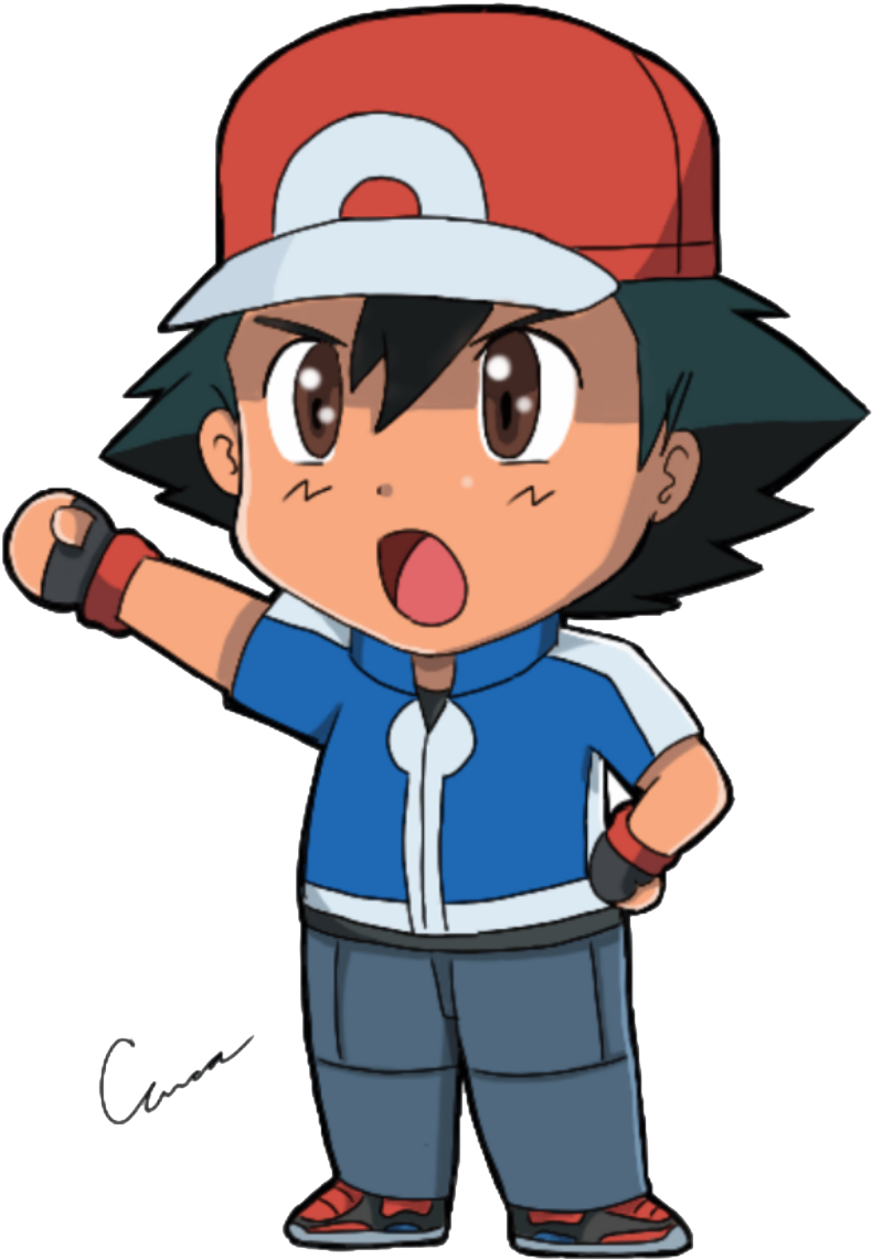 Ash Ketchum Chibi Png (800x1280), Png Download