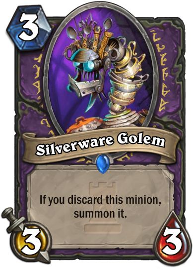 Silverware Golem - Violet Wurm Hearthstone (400x543), Png Download