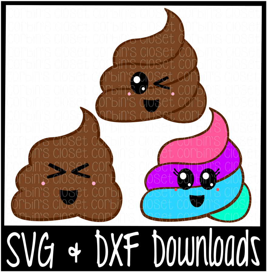 Kawaii Poo * Cute Faces * Emoji Cutting File - Cinco De Mayo Svg (1400x932), Png Download