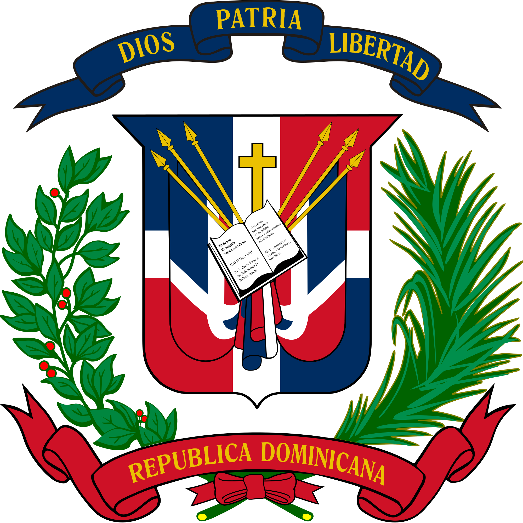 Congress Of The Dominican Republic Wikipedia - Escudo Nacional Republica Dominicana (1200x1200), Png Download