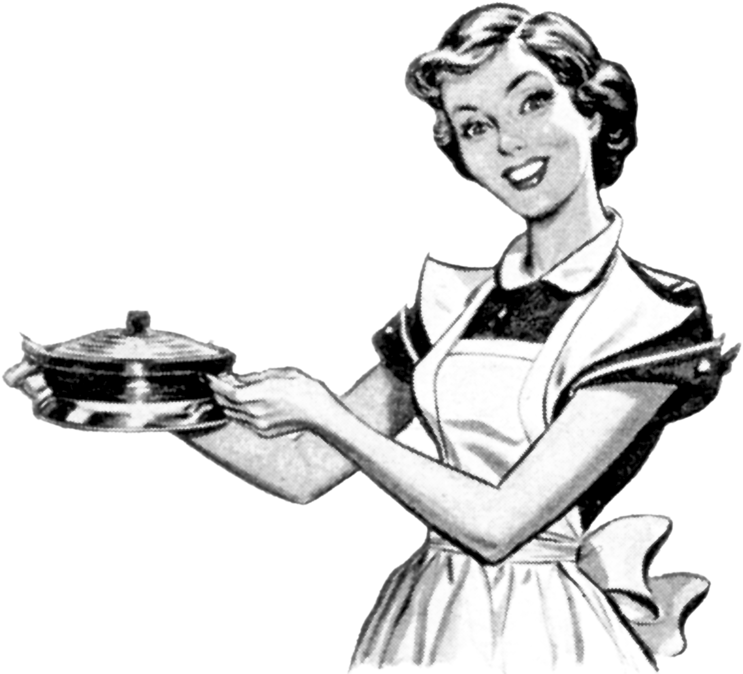 Effective Immediately - Vintage Woman In Apron (1500x1371), Png Download
