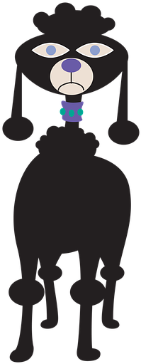 Clip Art, Dog, Animal, Puppy, Cartoon, Symbol - Tiki Poodle Bath Mat - 17" X 24" By Texnotropio (960x650), Png Download