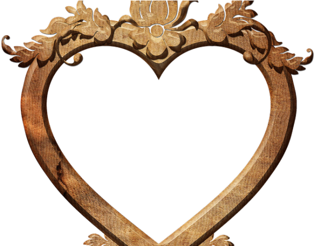 Love Frame Clipart Heart Frame - Wood Heart Frame Png (640x480), Png Download