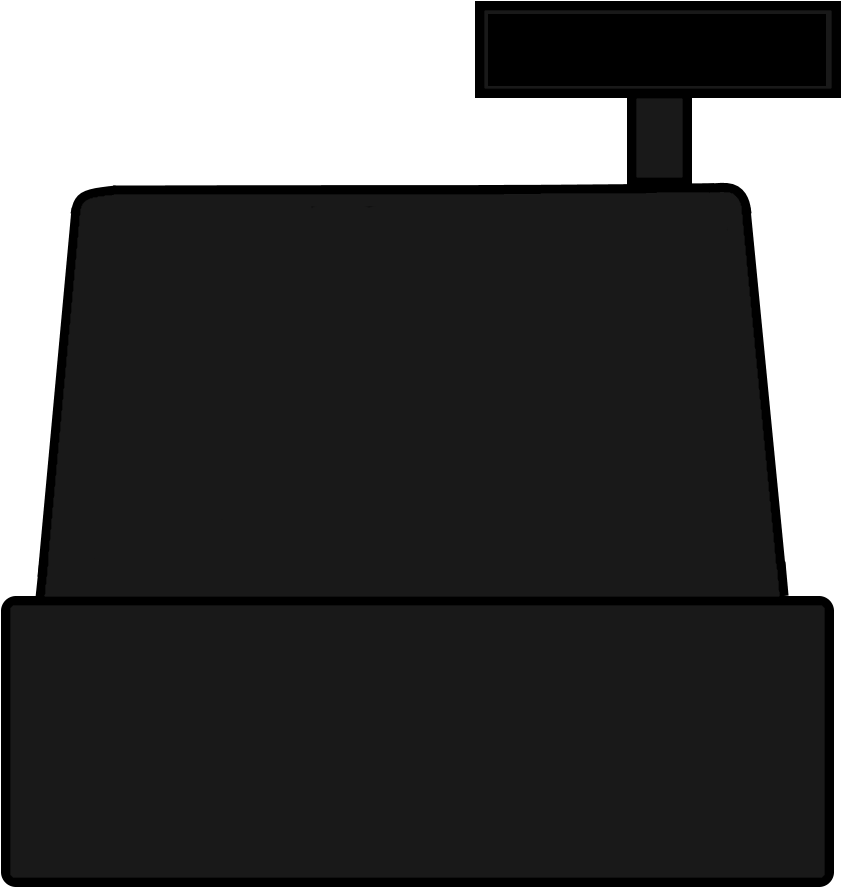 Cash Register Back - Back Of A Cash Register (1000x1000), Png Download