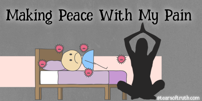 Peace With My Pain - Cartoon (650x325), Png Download