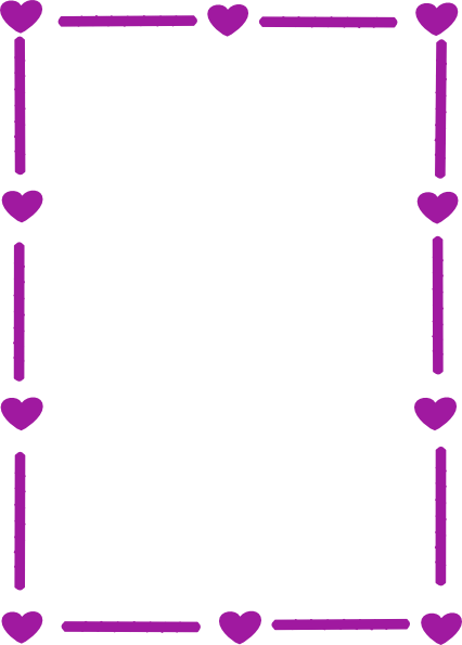 Purple Heart Border Clipart Png For Web (426x595), Png Download