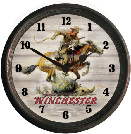 Winchester Vintage "horse & Rider" - Rockin' W Brand Winchester 15" Horse And Rider Wall (480x480), Png Download