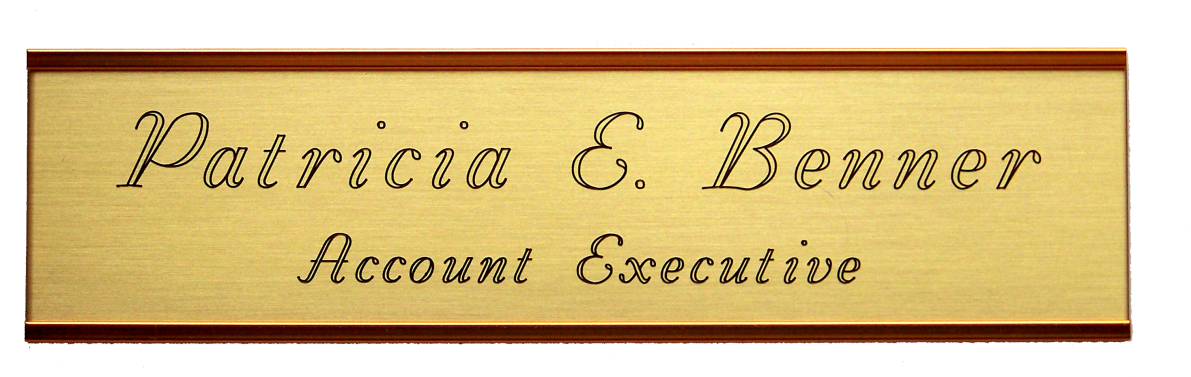 Copper Rose Stall Plate & Door Plate With Satin Brass - Copper Doorplate (1191x377), Png Download