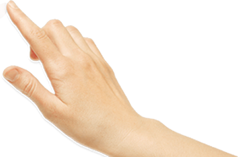 Hand On Tablet Png (466x307), Png Download