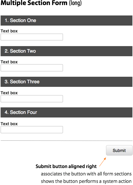 Aligning Your Button To The Left Can Make Users Think - Multiple Section Form (448x622), Png Download