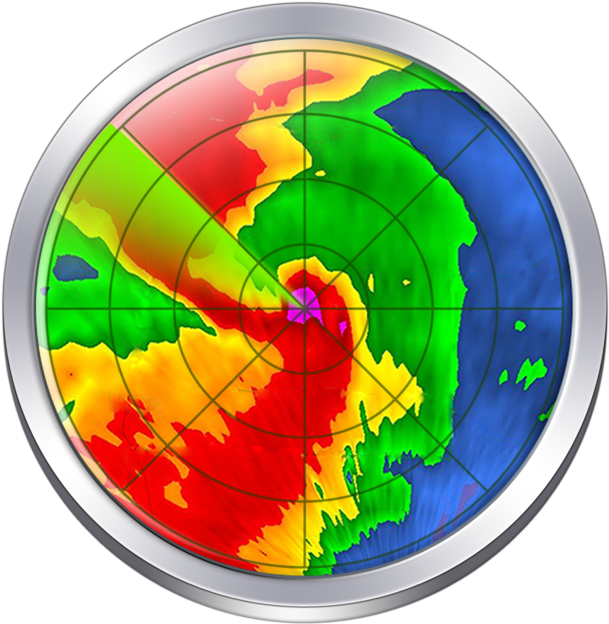 Noaa Doppler Radar Loop & 7-day National Weather Forecast - Weather Radar Icon Png (630x630), Png Download