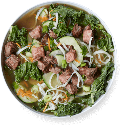 Broth Bowl Spicy Ginger Steak And Rice Noodle - Corelife Eatery Fayetteville Nc (457x457), Png Download
