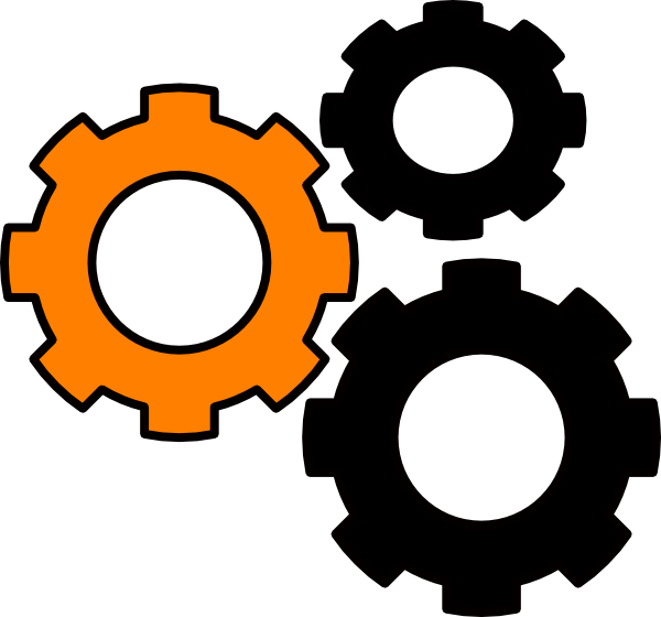 Gears Orange Hi - Cog Wheel (600x560), Png Download