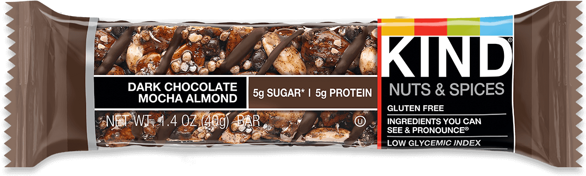 Dark Chocolate Mocha Almond - Kind Bar Honey Roasted Nuts And Sea Salt (1334x564), Png Download