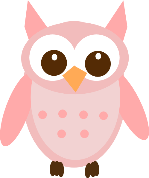 2 Toned Pink Owl Hi - Baby Owl Clip Art (498x595), Png Download