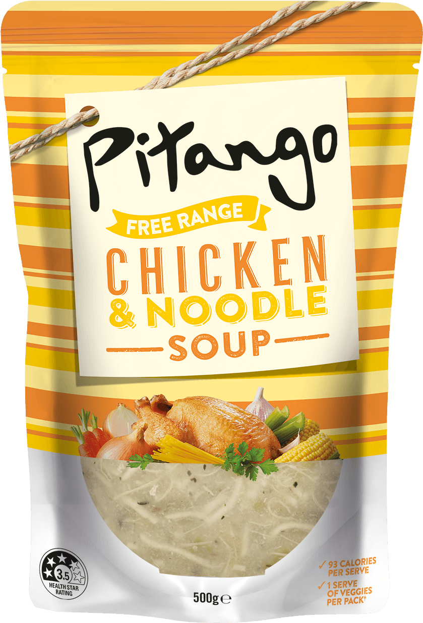 Free Range Chicken & Noodle Soup - Pitango Chicken Noodle Soup (992x1403), Png Download