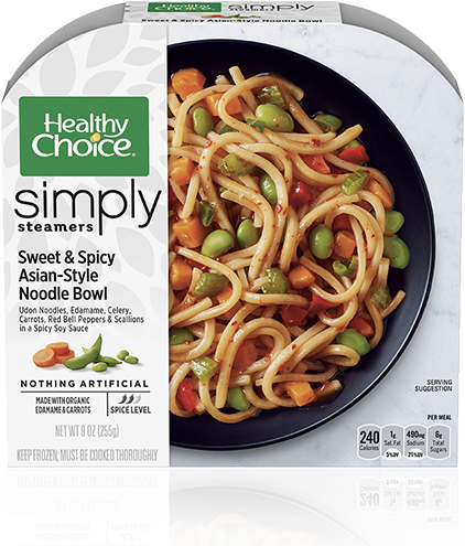 Sweet & Spicy Asian-style Noodle Bowl - Healthy Choice Power Bowls (500x500), Png Download