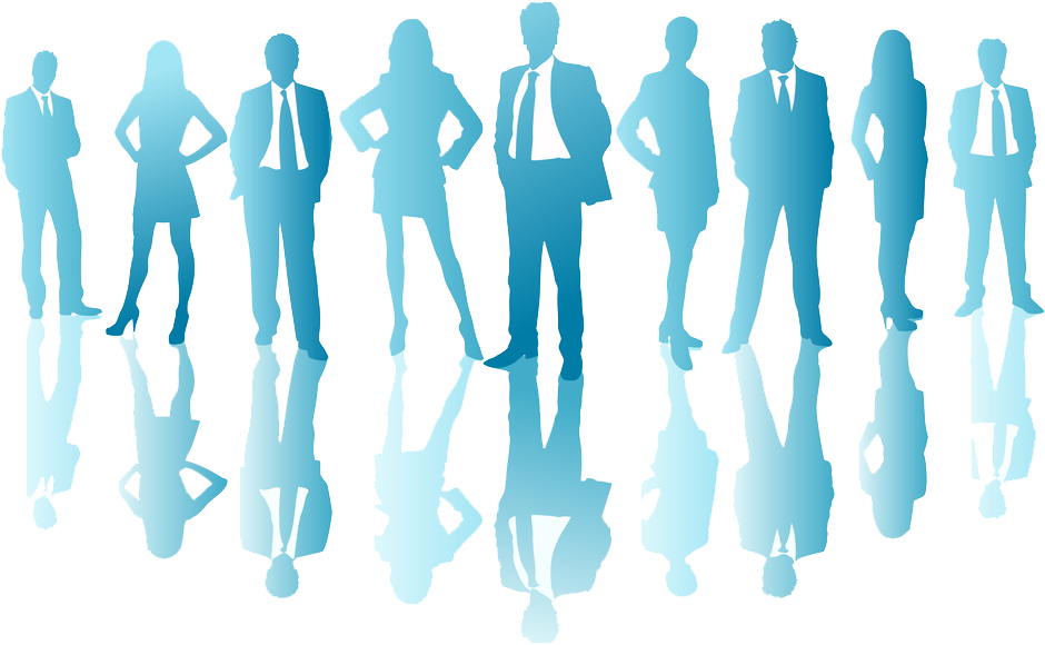 About Us - Business People Blue Silhouette (1000x624), Png Download