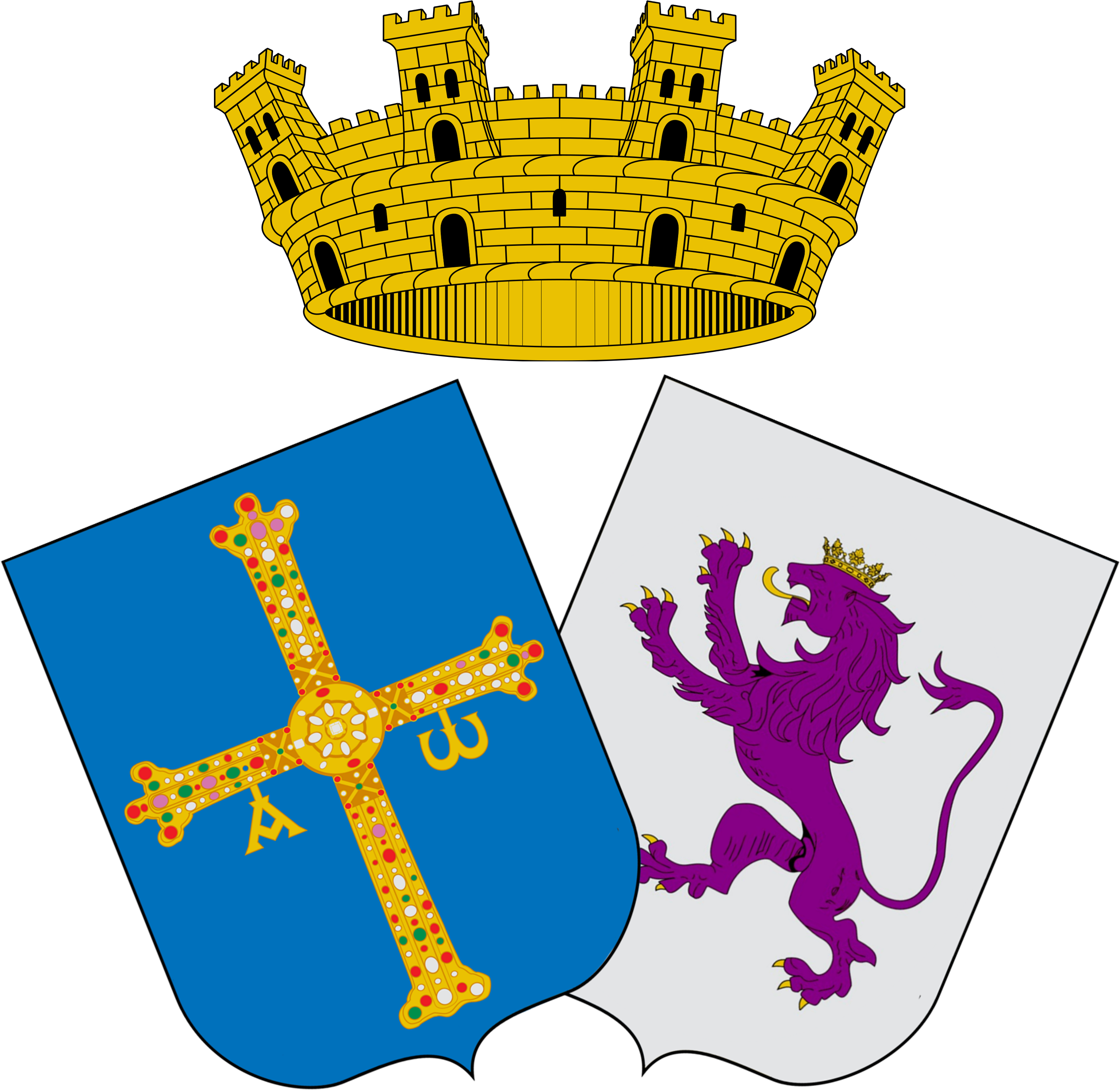 Cosejo De Asturias Y León - Flag: City Of León Spain (3125x3004), Png Download