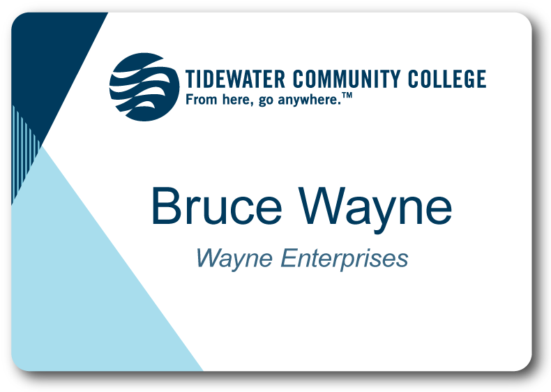 Nametag - Diagonal - Tidewater Community College (800x570), Png Download