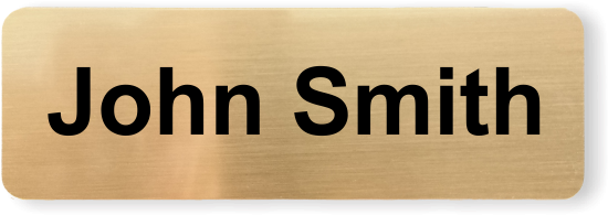 Name Badge 3in X 1in Rectangle Gold Aluminum - Name Tag Pin Png (550x500), Png Download
